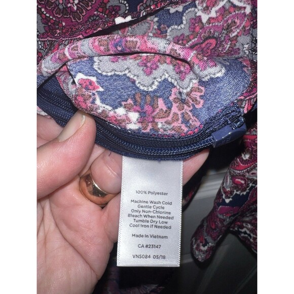 Talbots Woman Popover Blouse Plus Petite Sz 2XP Paisley Peplum boho cottagecore - Picture 4 of 10